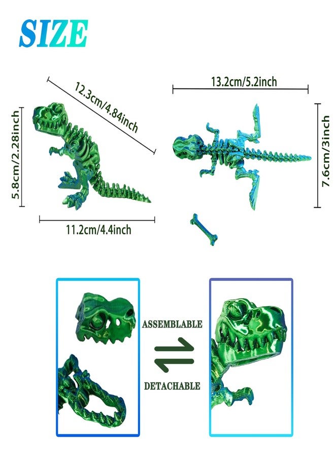 DEFORAGE 6pcs 3D Printed Dinosaur Skeletons,Articulated 3D T-Rex Skeletons, 3D Animals Dinosaur Figurine with Bones, 3D Printed Tyrannosaurus Rex Holiday Party Decor, ADHD, Autism, Anxiety Relief - Image 2